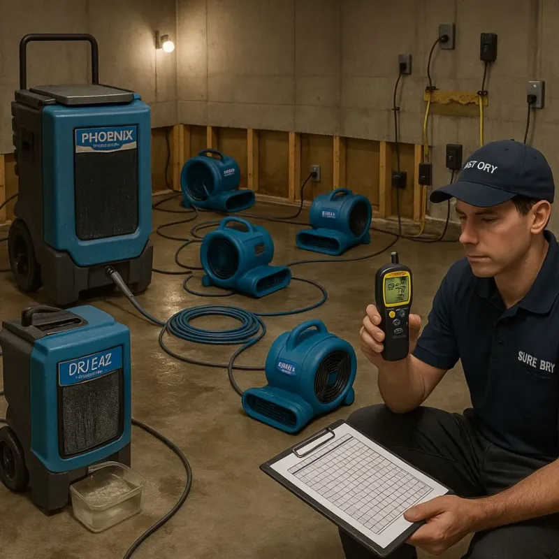 Structural Drying and Dehumidification process in Red Wing, MN